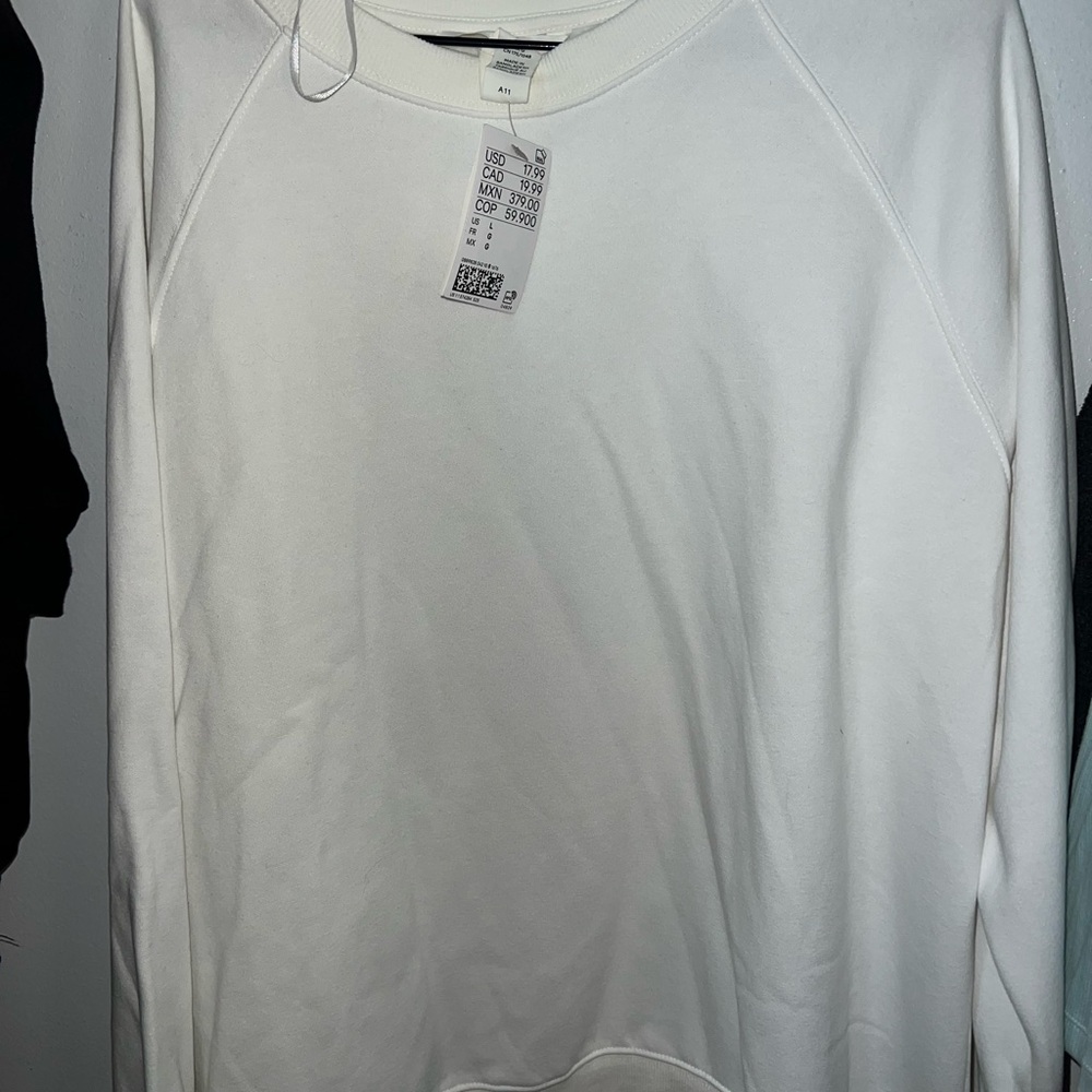 Classic White Crewneck Sweater